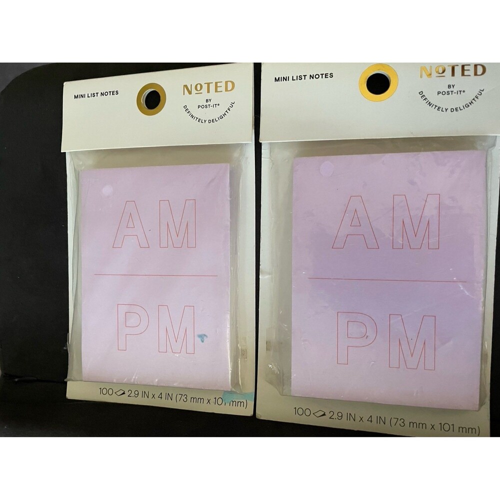 Post-it Noted Mini List Notes AM PM Pink Bundle X2